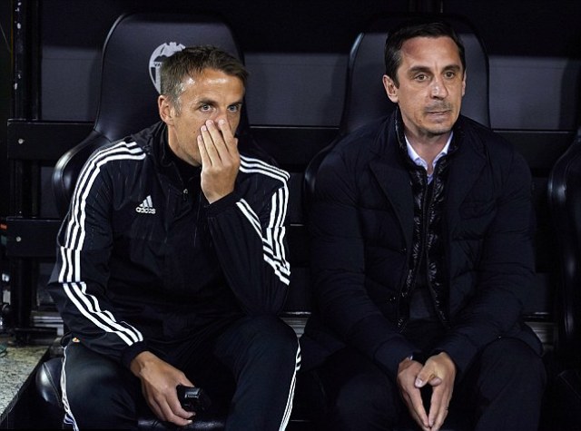 Valencia demote Phil Neville days after sacking brother Gary Valencia demote Phil Neville days after sacking brother Gary