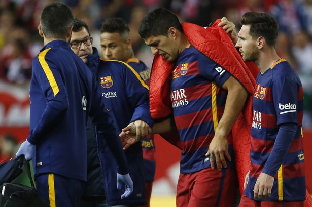 Suarez in tears after limping off in Copa del Rey final with Copa America hopes in doubt Suarez in tears after limping off in Copa del Rey final with Copa America hopes in doubt