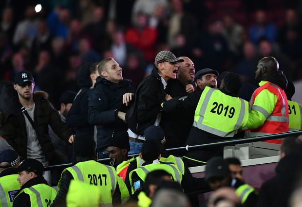 West Ham and Chelsea fans clash inside London Stadium West Ham and Chelsea fans clash inside London Stadium