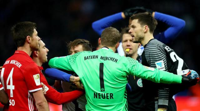Neuer brands Hertha Berlin keeper ‘frustrated’ after sparking post-match brawl in 1-1 draw Neuer brands Hertha Berlin keeper ‘frustrated’ after sparking post-match brawl in 1-1 draw