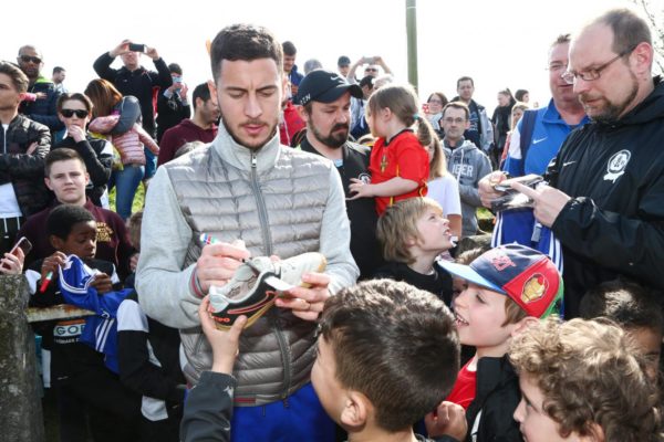 Hazard insists he is happy at Chelsea when quizzed on Real Madrid interest Hazard insists he is happy at Chelsea when quizzed on Real Madrid interest