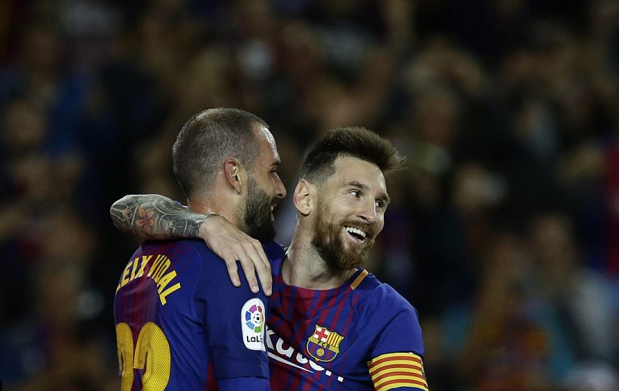 Messi scores four in Barca win to take his tally to 301 goals at Nou Camp Messi scores four in Barca win to take his tally to 301 goals at Nou Camp