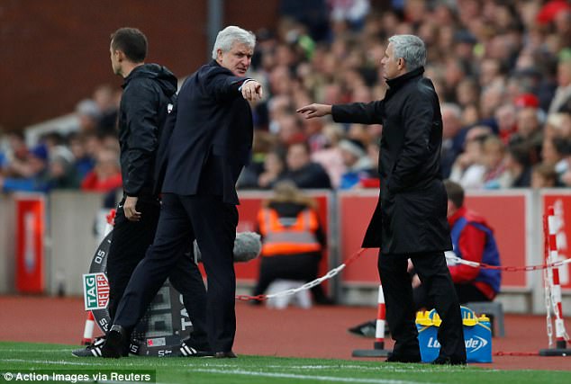 Man United play more long balls than Stoke – Hughes hits back at Mourinho Man United play more long balls than Stoke – Hughes hits back at Mourinho