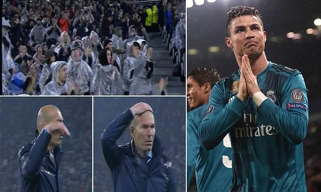 Juventus fans applaud Ronaldo as Zidane reacts in disbelief Juventus fans applaud Ronaldo as Zidane reacts in disbelief