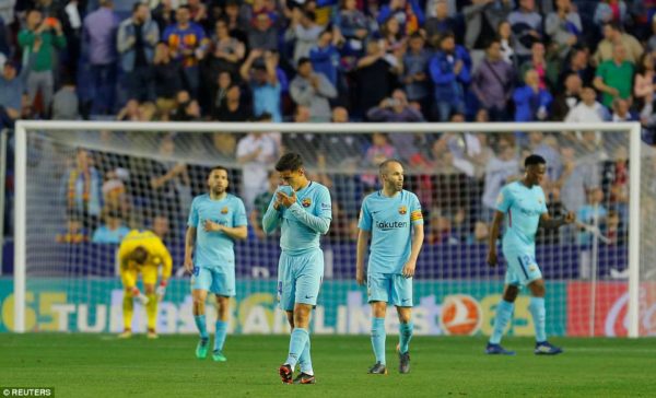 Levante 5-4 Barcelona: Spanish champions stunned as dreams of unbeaten season are dashed Levante 5-4 Barcelona: Spanish champions stunned as dreams of unbeaten season are dashed