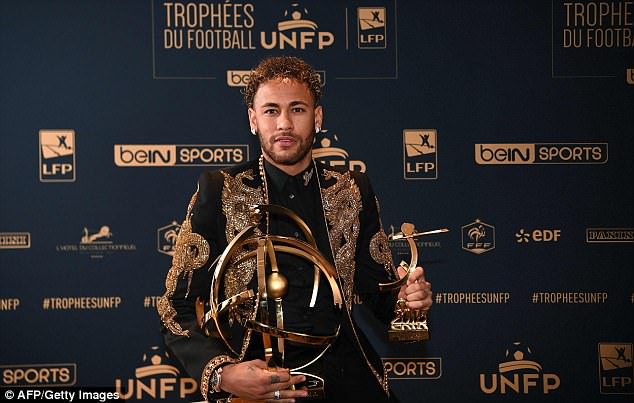 Neymar wins Ligue 1 Player of the Year award despite playing less games Neymar wins Ligue 1 Player of the Year award despite playing less games