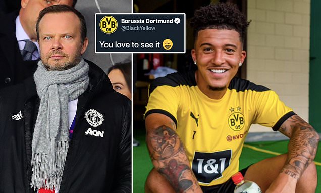 Dortmund troll Manchester United with a cheeky Twitter post of Sancho in training Dortmund troll Manchester United with a cheeky Twitter post of Sancho in training