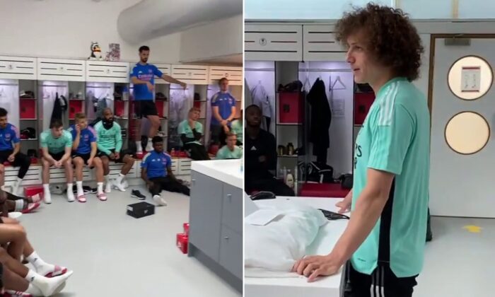 David Luiz close to tears as he delivers farewell speech to Arsenal teammates David Luiz close to tears as he delivers farewell speech to Arsenal teammates