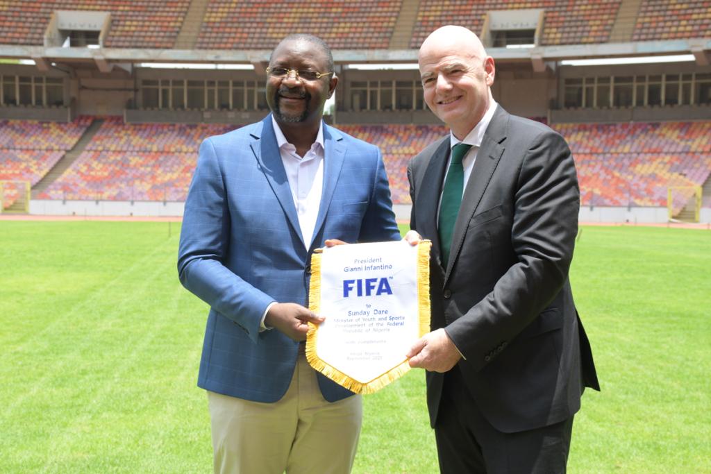 FIFA Boss Infantino Salutes Nigeria’s Committment To Football, Excited with Moshood Abiola Stadium FIFA Boss Infantino Salutes Nigeria’s Committment To Football, Excited with Moshood Abiola Stadium