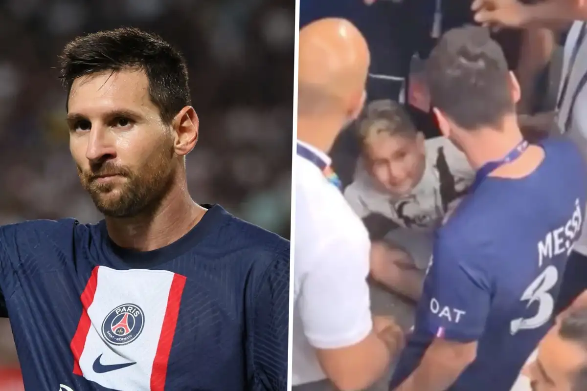 Watch: Lionel Messi Stops Security From Taking Young Fan Away As He Attempts To Take Selfie With PSG Star Watch: Lionel Messi Stops Security From Taking Young Fan Away As He Attempts To Take Selfie With PSG Star
