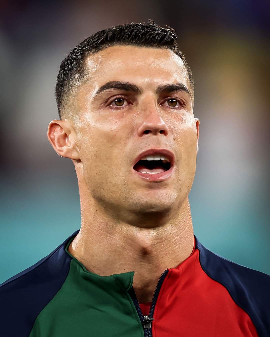 Cristiano Ronaldo Cries During Portuguese National Anthem At Last World Cup Cristiano Ronaldo Cries During Portuguese National Anthem At Last World Cup
