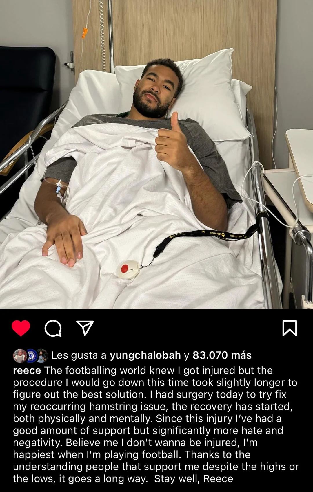 Reece James Sends Emotional Message After Surgery On Injury – “Significantly More Hate” Reece James Sends Emotional Message After Surgery On Injury – “Significantly More Hate”