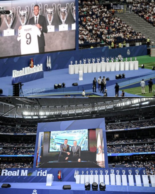 Real Madrid Present Mbappe In Front Of 80,000 Supporters At Santiago Bernabeu Real Madrid Present Mbappe In Front Of 80,000 Supporters At Santiago Bernabeu